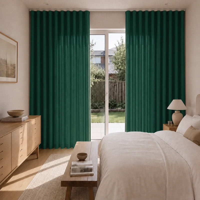 Birkin Velvet S-fold Curtains with Snap Tape - Lora Track
