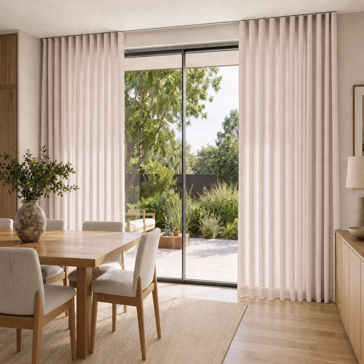 Isabella Cotton S-fold Curtains with Belt Hook - Leo Track