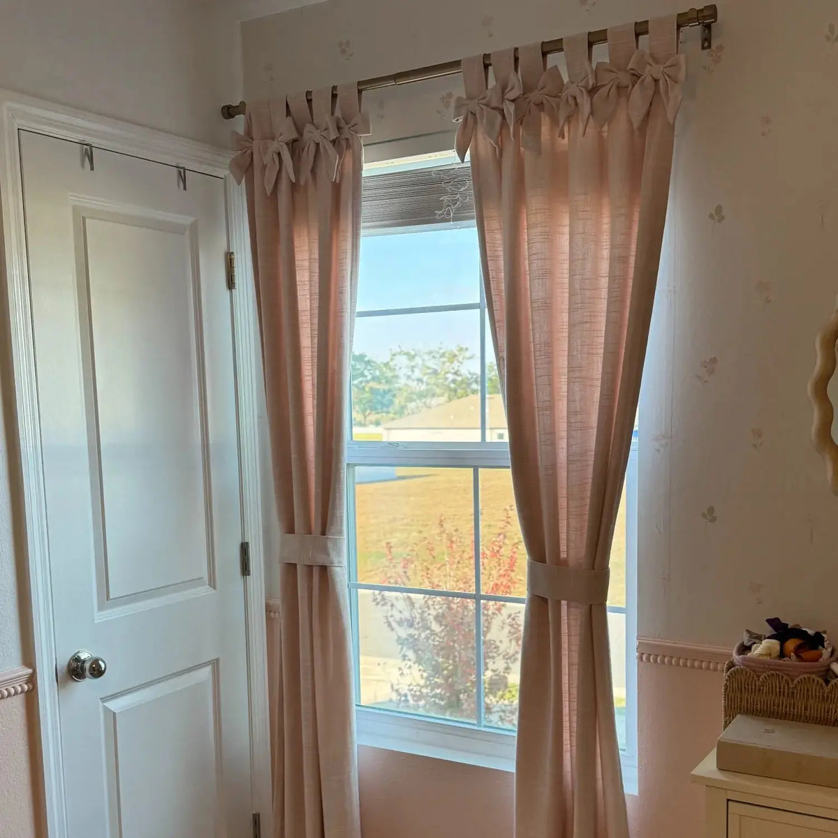 Jawara Textured Linen Cotton Tie Top Curtains