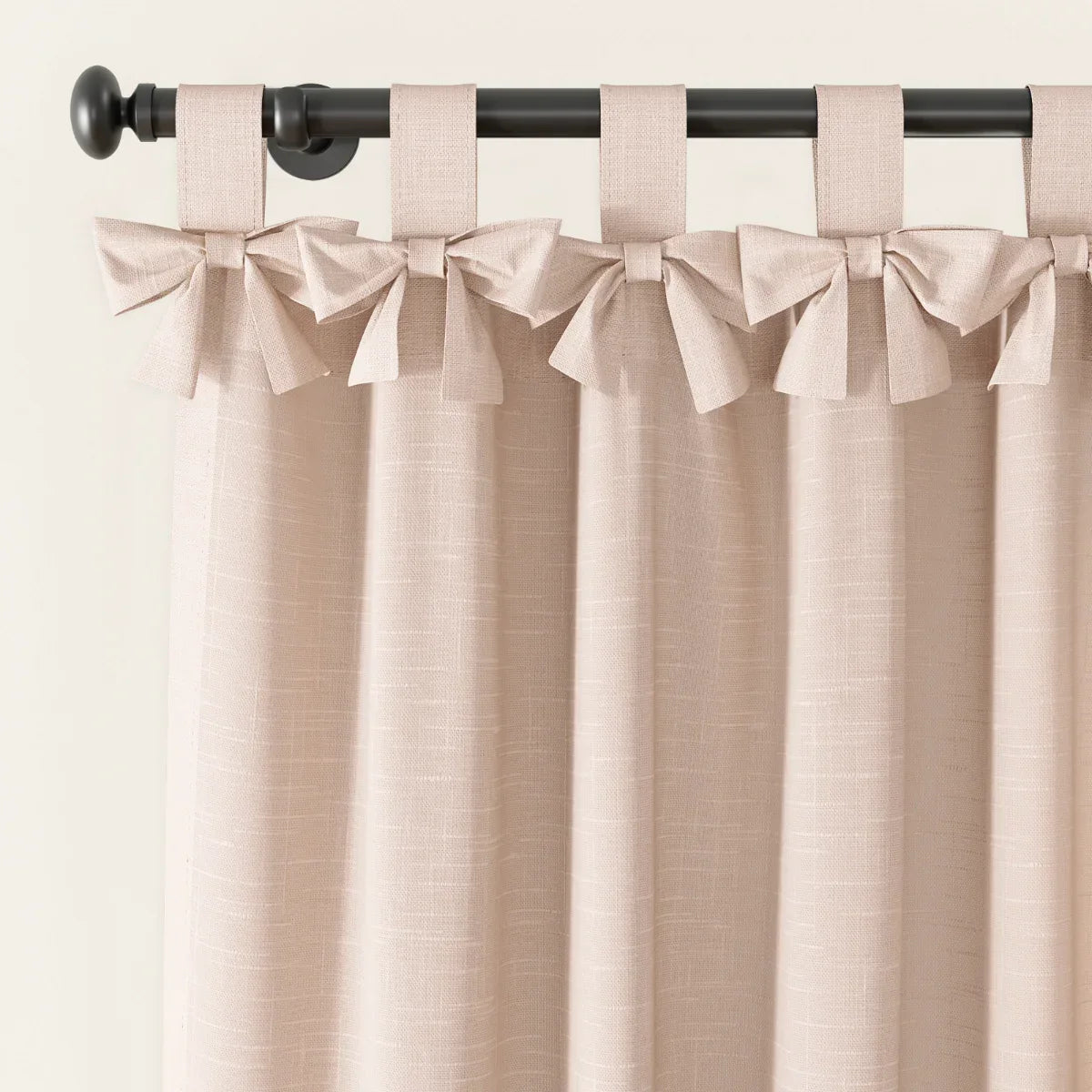 Jawara Textured Linen Cotton Tie Top Curtains