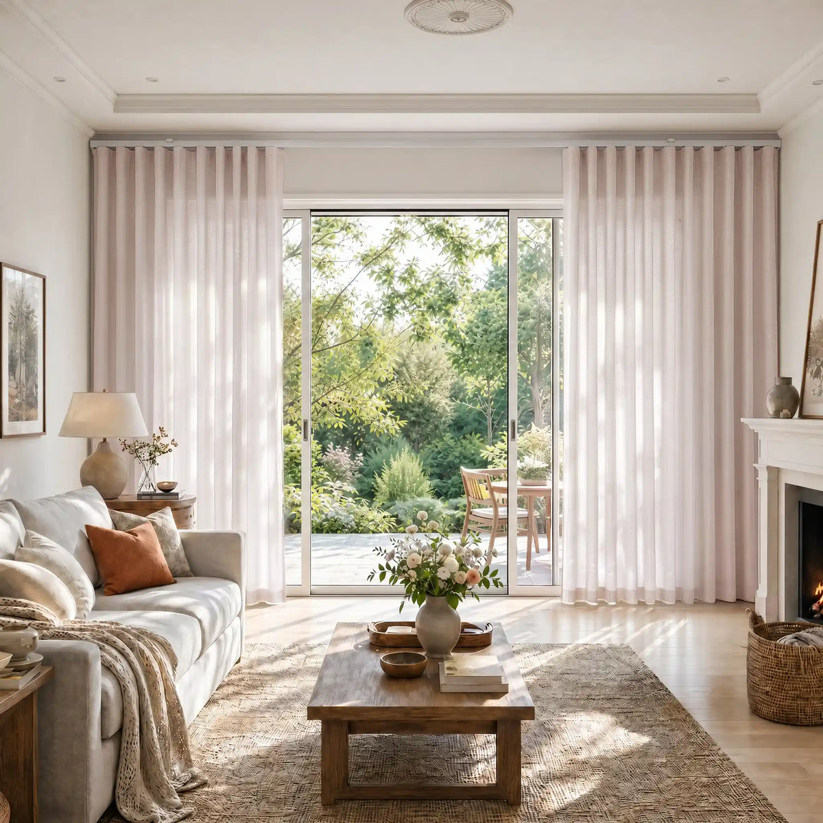 Liz Linen S-fold Curtains with Snap Tape - Lora Track