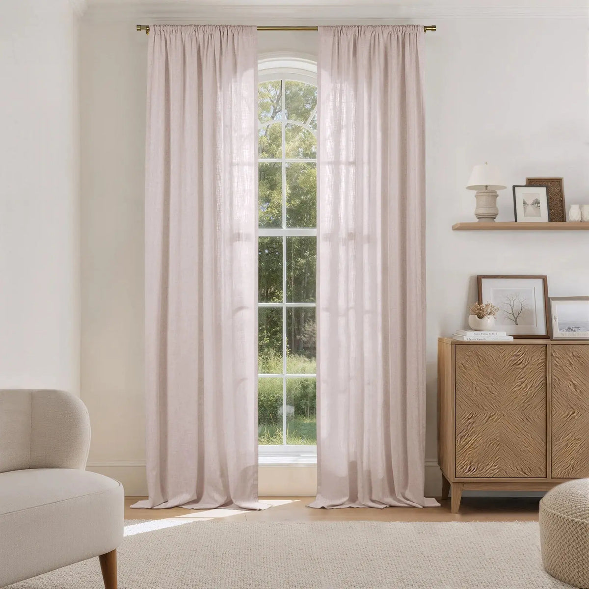 Liz Linen Soft Top Curtains