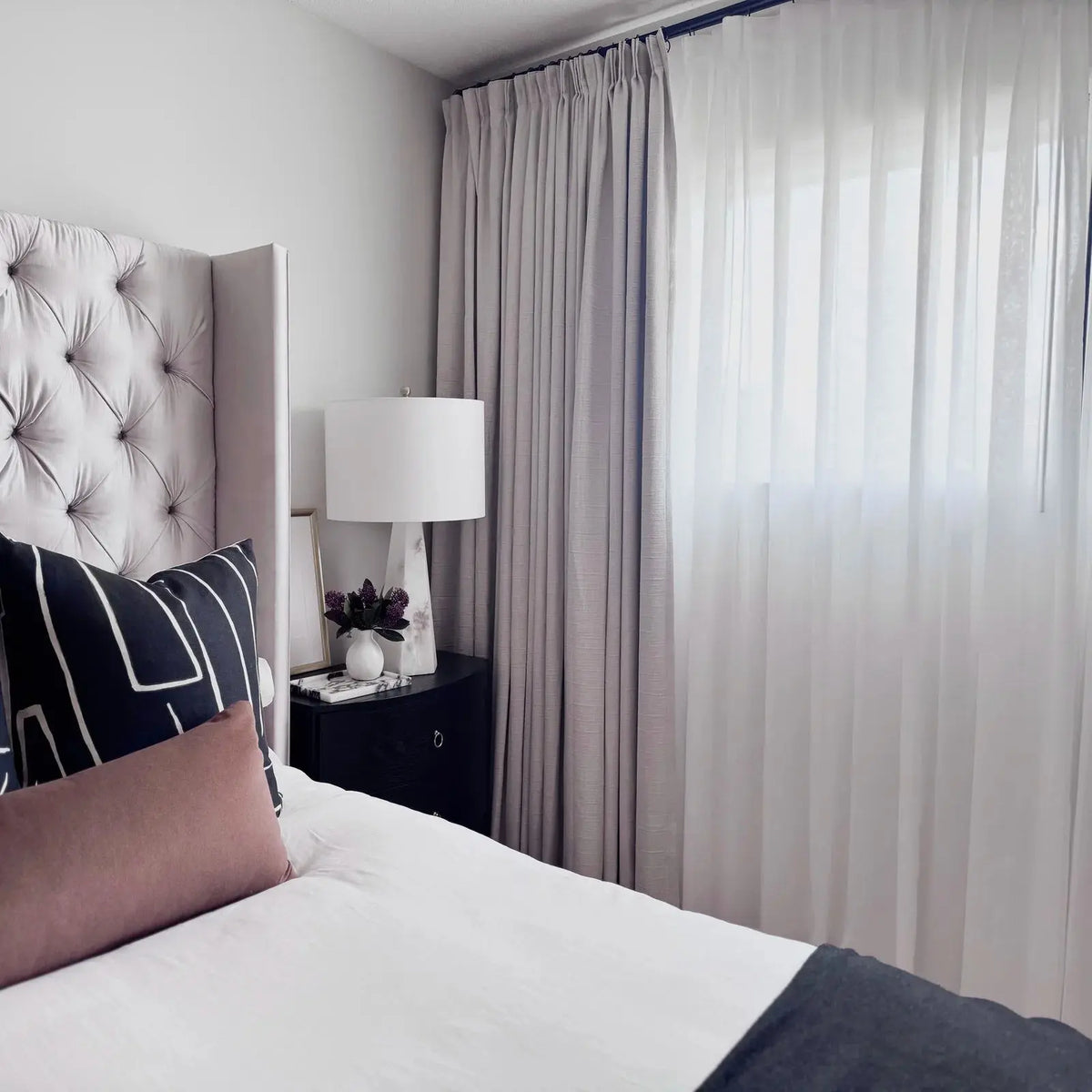 Florida Embossed White Semi-Sheer Pleated Curtains