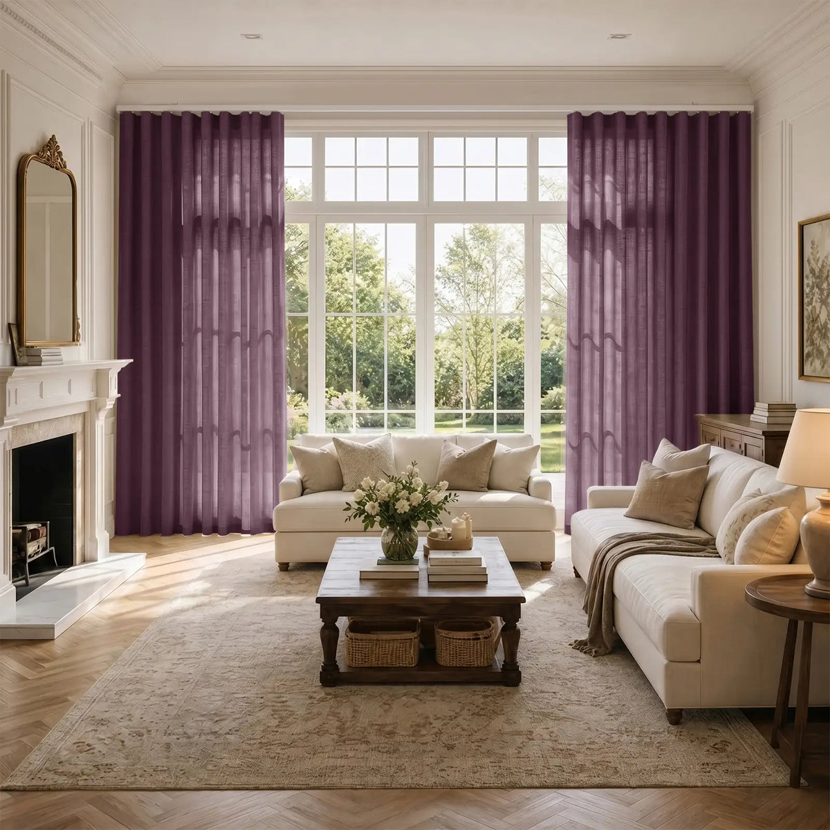 Liz Linen S-fold Curtain with Belt Hook - Lora Track