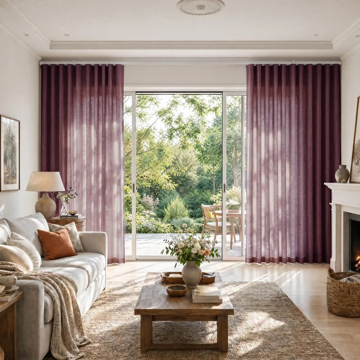 Liz Linen S-fold Curtains with Snap Tape - Lora Track