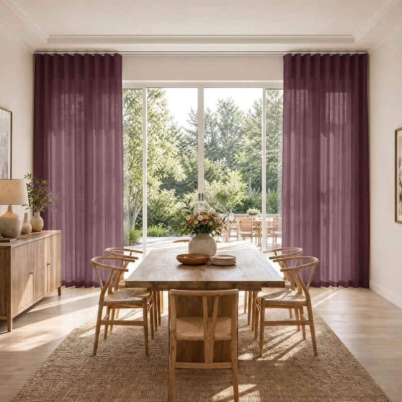 Liz Linen S-fold Curtains with Snap Tape - Lora Track