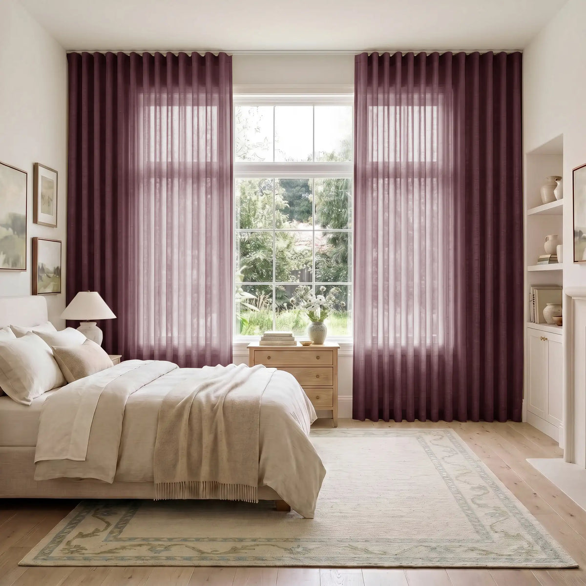 Liz Linen S-fold Curtain with Belt Hook - Leo Track
