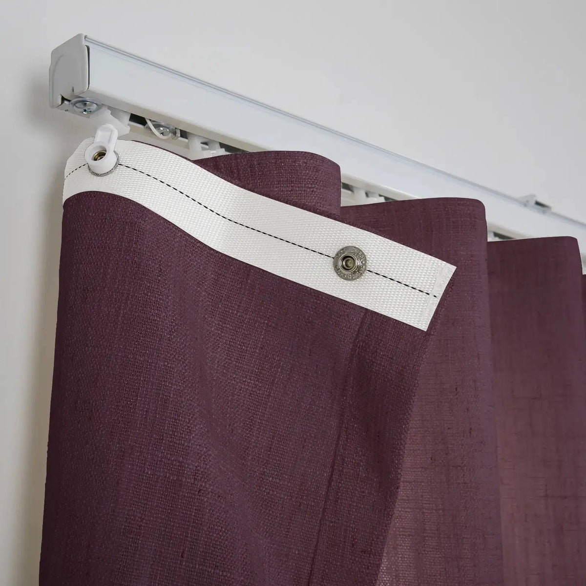 Liz Linen Ripple Fold Drapery with Snap Tape - Lora Track- -TWOPAGES