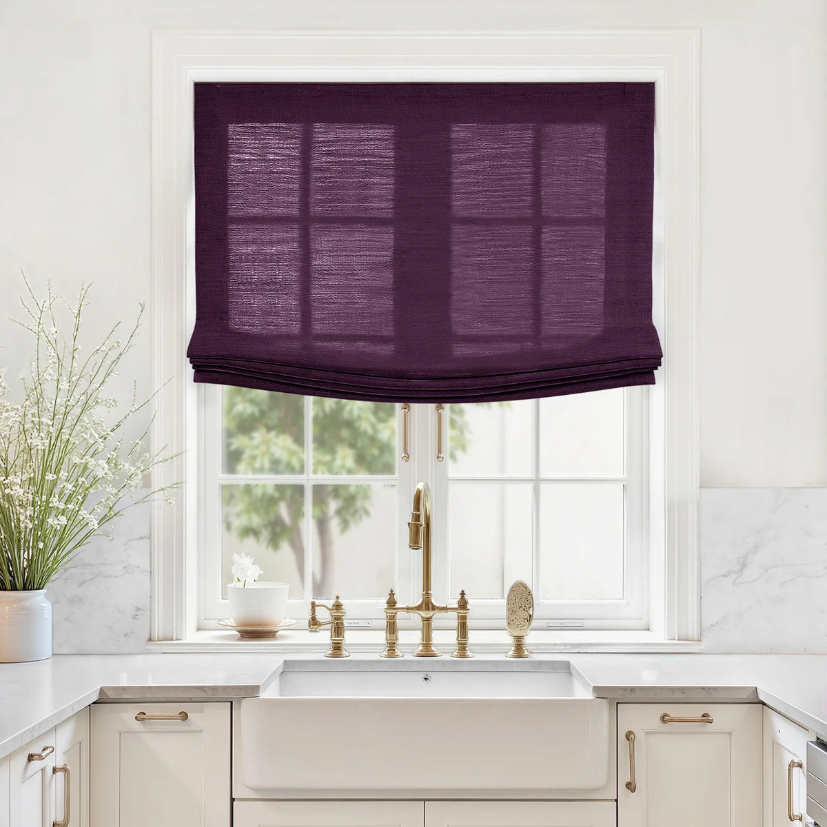 Liz Linen Relaxed Roman Blind Cord Lift
