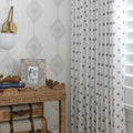Stefana Silber x TWOPAGES Graphic Printed Linen Blend Pleated Curtains