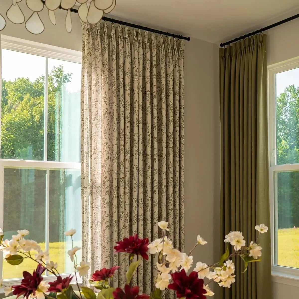 Sara Le x TWOPAGES Vintage Printed Linen Pleated Curtains