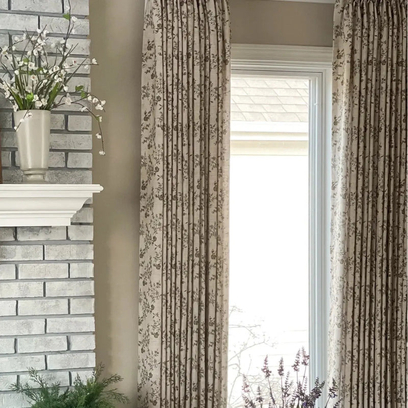 Sara Le x TWOPAGES Vintage Printed Linen Pleated Curtains