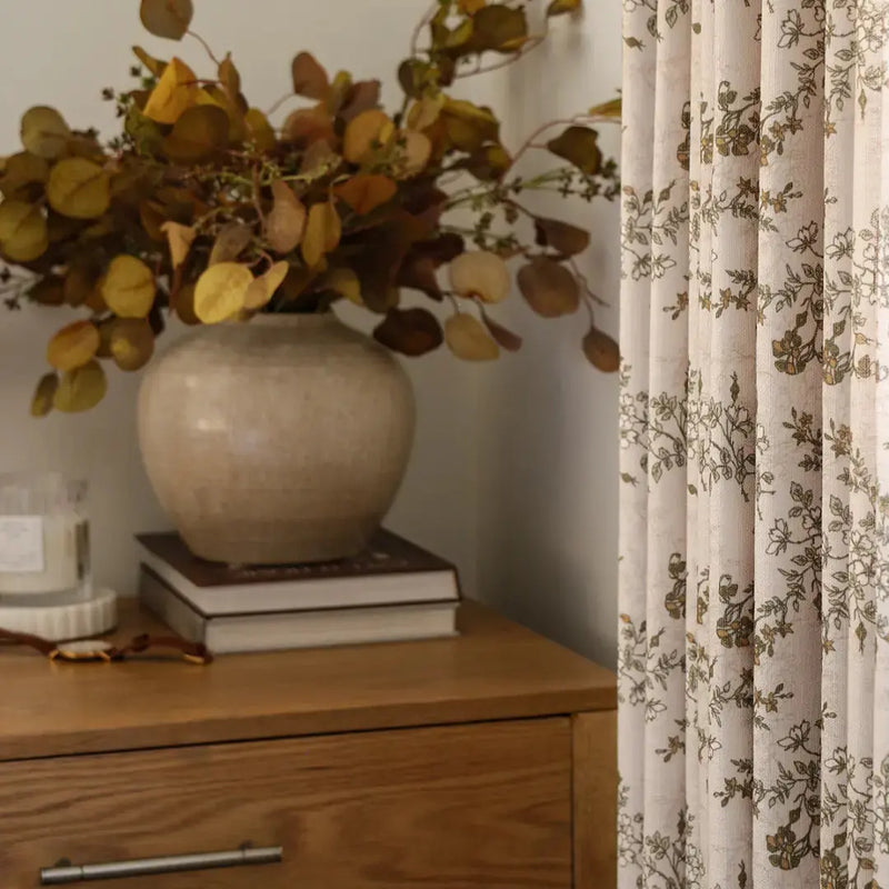 Sara Le x TWOPAGES Vintage Printed Linen Pleated Curtains