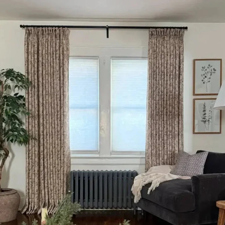 Sara Le x TWOPAGES Vintage Printed Linen Pleated Curtains