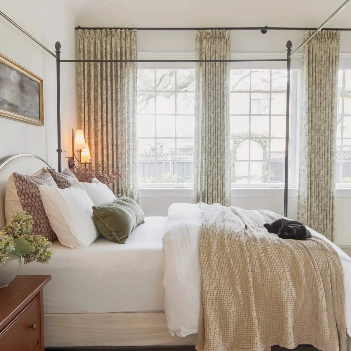 Sara Le x TWOPAGES Vintage Printed Linen Pleated Curtains