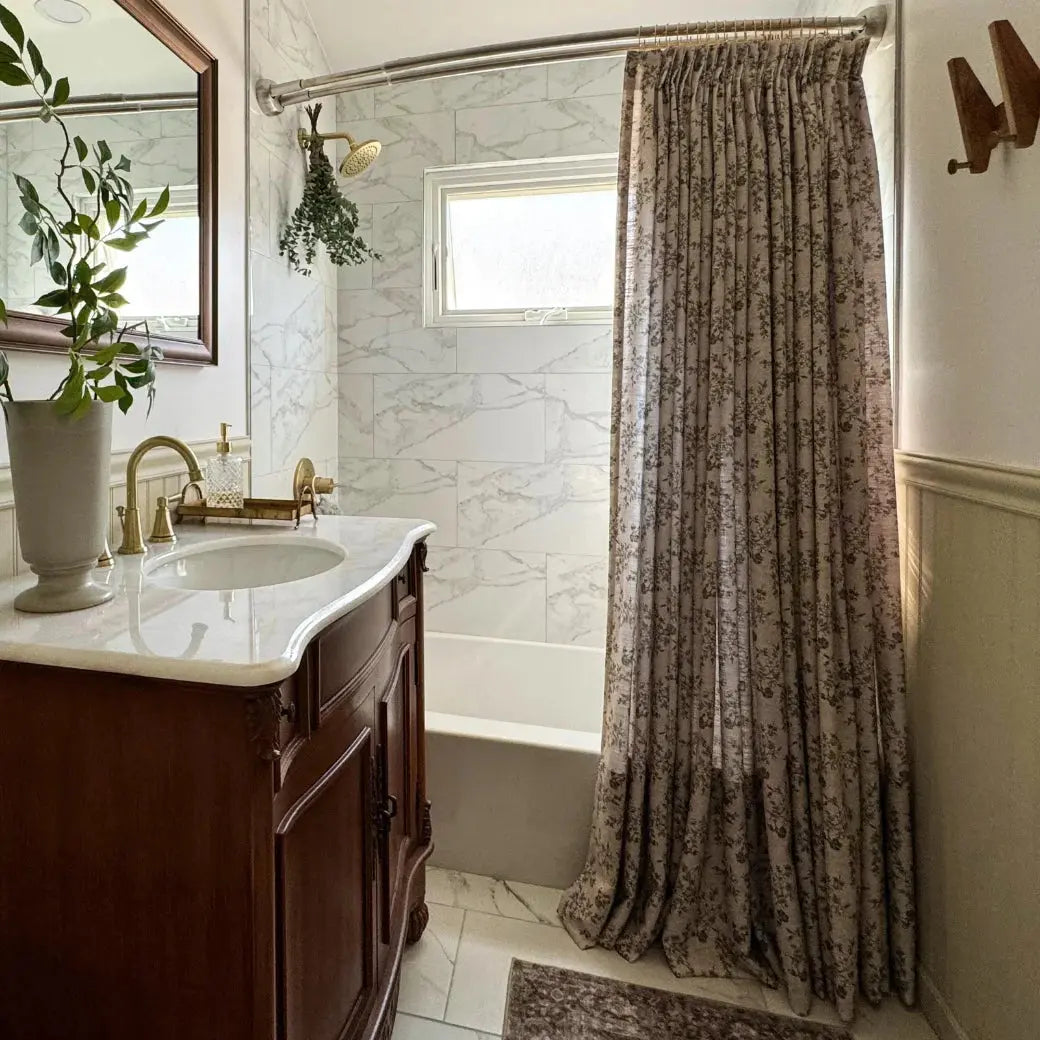 Sara Le x TWOPAGES Vintage Printed Linen Pleated Curtains