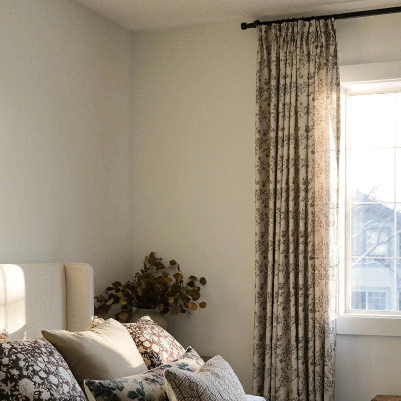 Sara Le x TWOPAGES Vintage Printed Linen Pleated Curtains