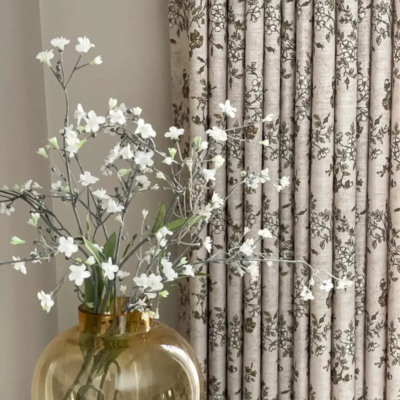 Sara Le x TWOPAGES Vintage Printed Linen Pleated Curtains