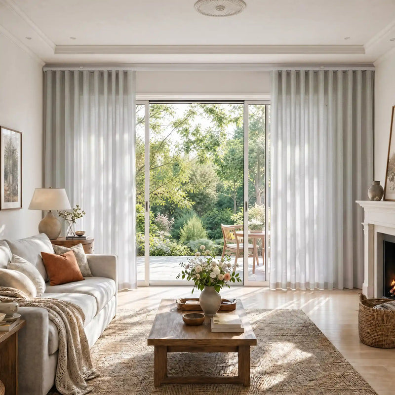 Liz Linen S-fold Curtains with Snap Tape - Lora Track
