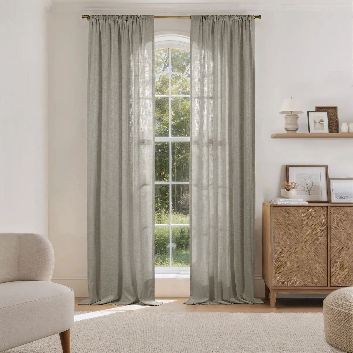 Liz Linen Soft Top Curtains