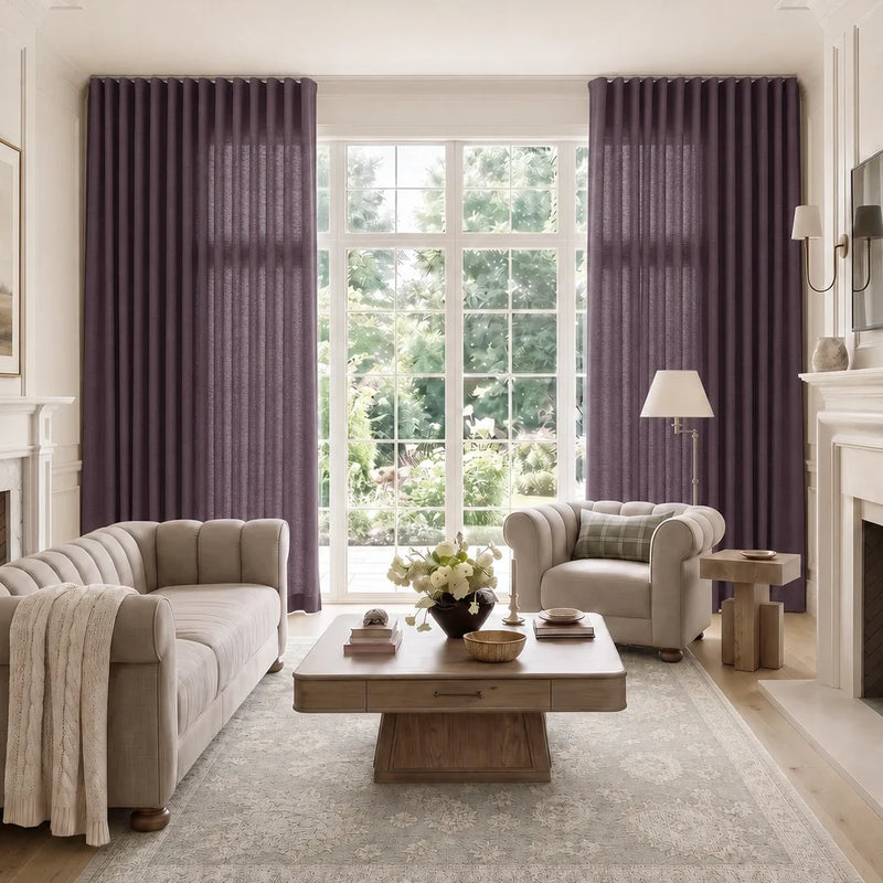 Isabella Cotton S-fold Curtains with Belt Hook - Lora Track