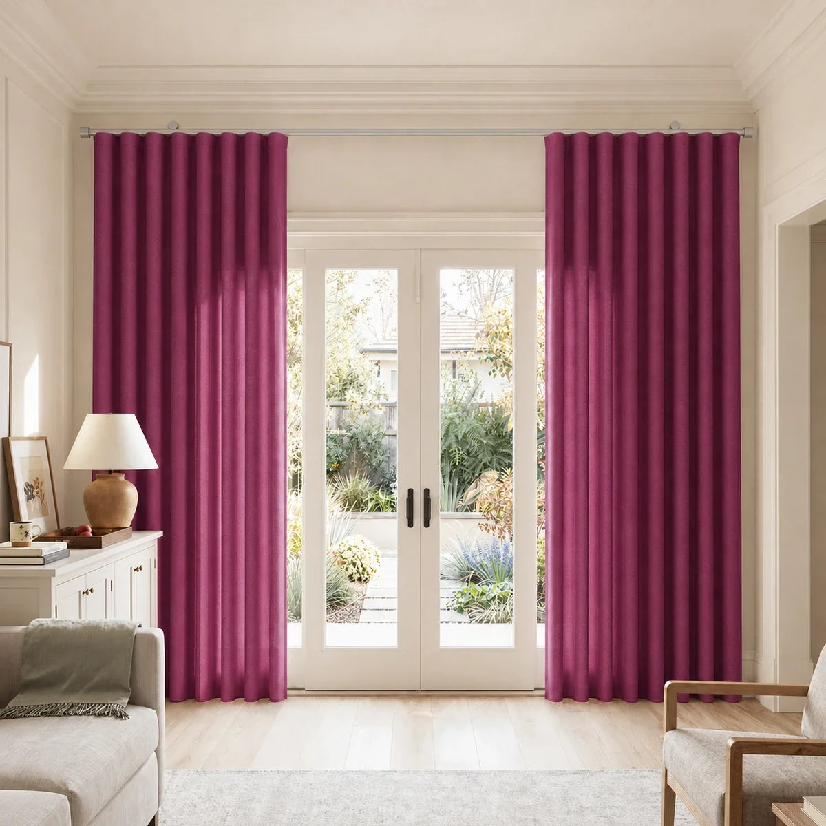Birkin Velvet S-fold Curtains with Belt Hook - Cato Traverse Rod