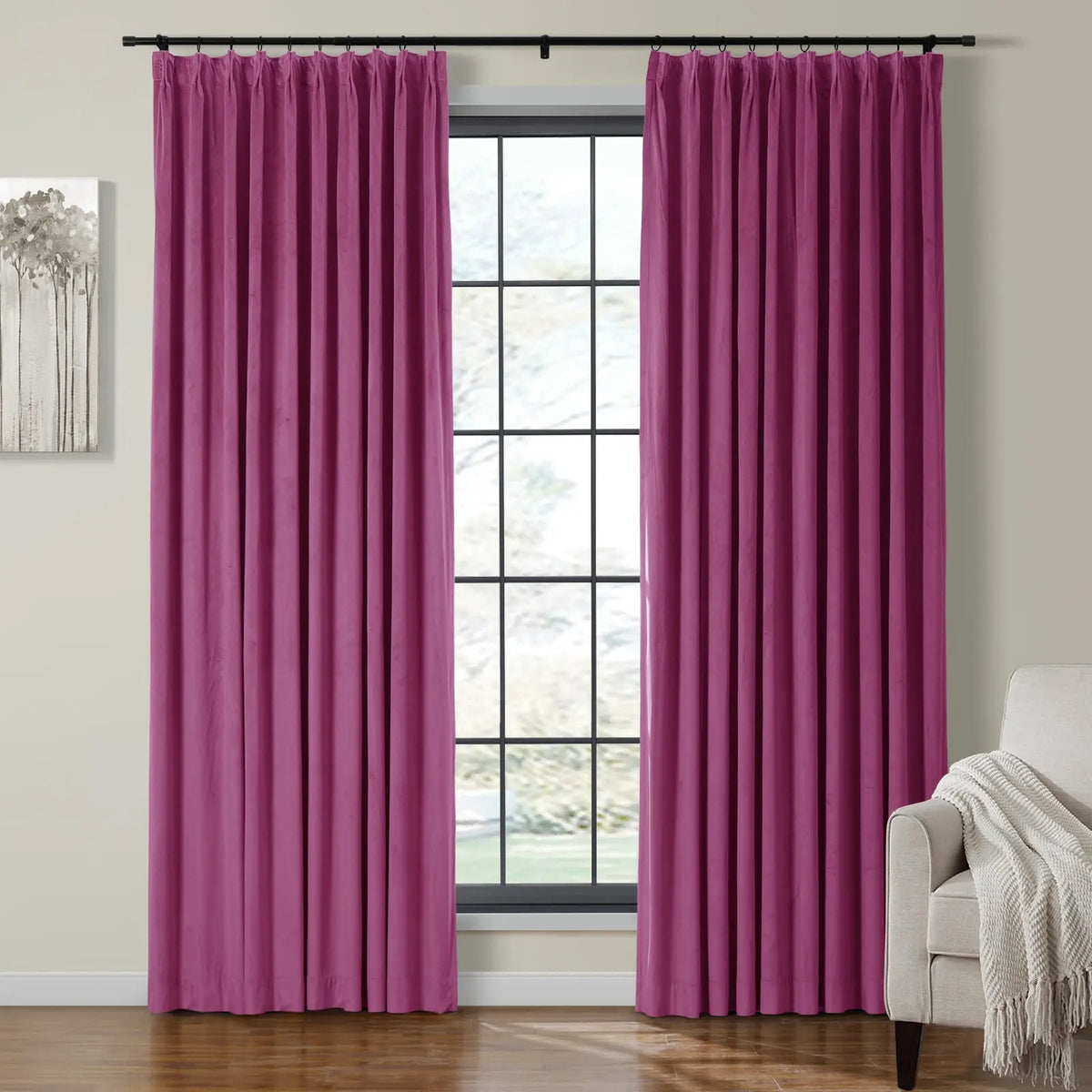 Birkin Velvet Pleated Curtains