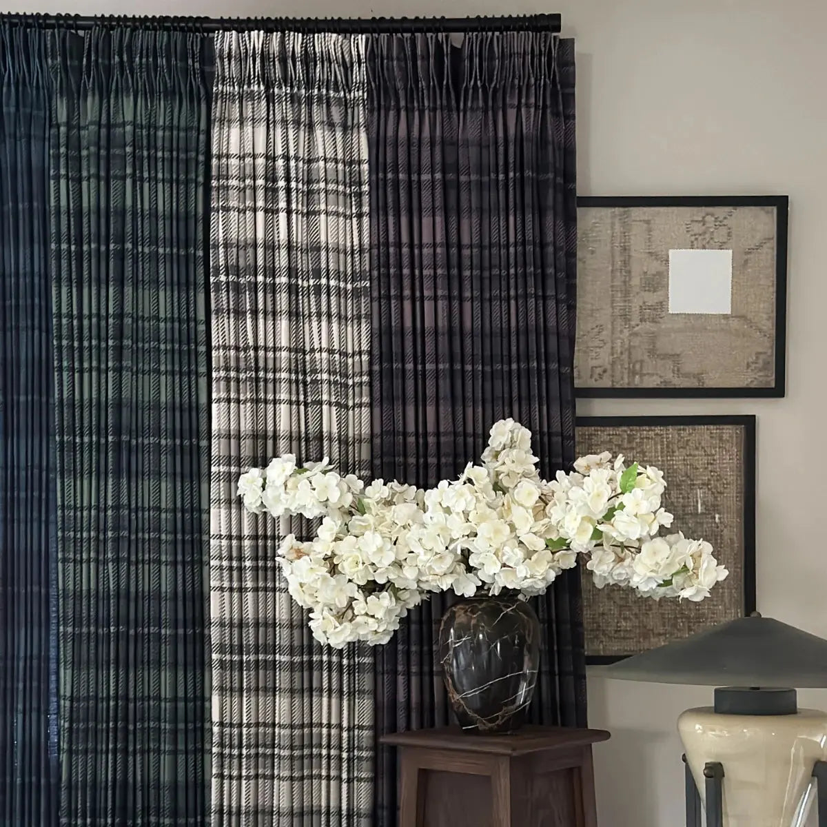 Sara Le x TWOPAGES Vintage Printed Linen Pleated Curtains