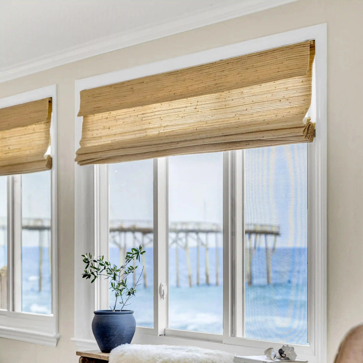 Lay Natural Ramie Bamboo Woven Blind - Beige