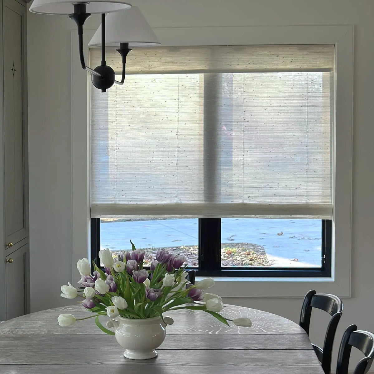 Lay Natural Ramie Bamboo Woven Blind - Rattan White