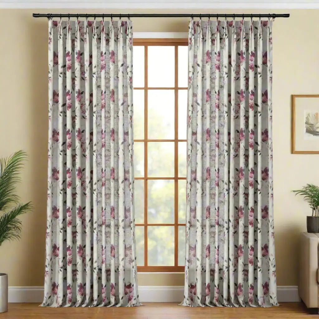 Holly Botanical Boho Pleated Curtains