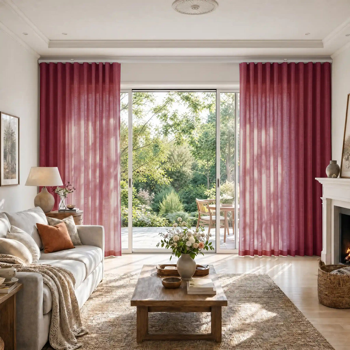 Liz Linen S-fold Curtains with Snap Tape - Lora Track