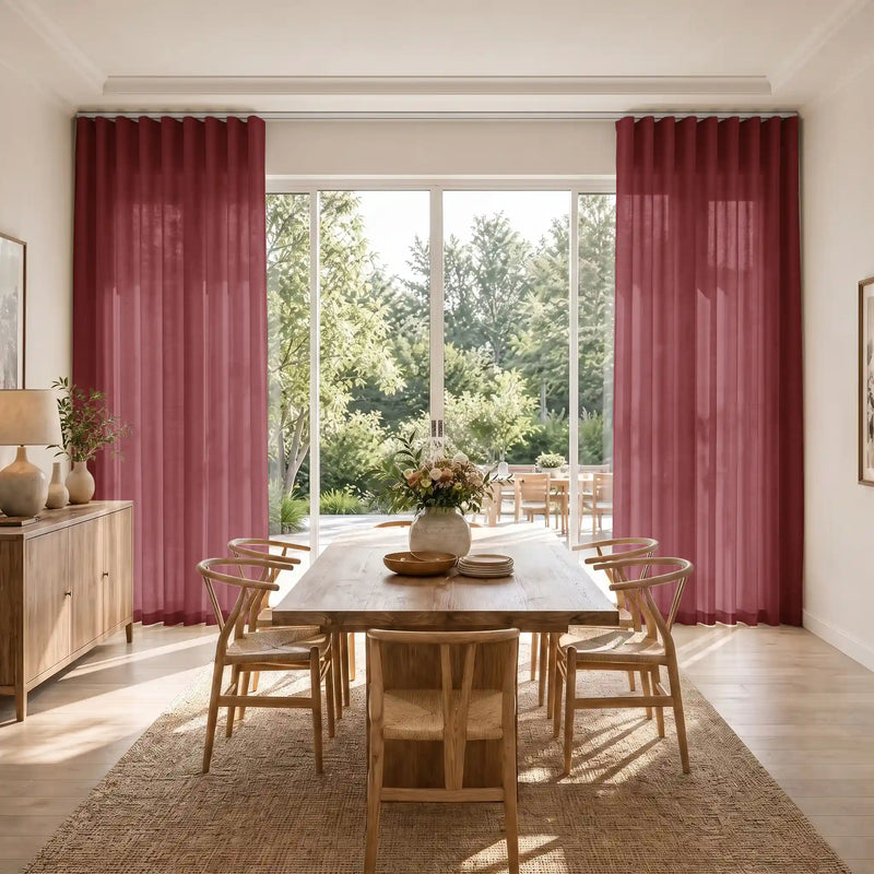 Liz Linen S-fold Curtains with Snap Tape - Lora Track