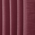 Red Wine Liz linen curtains in a close room detail highlighting the linen texture and colour