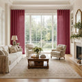 Liz Linen Ripple Fold Drapery with Snap Tape - Cato Traverse Rod- -TWOPAGES