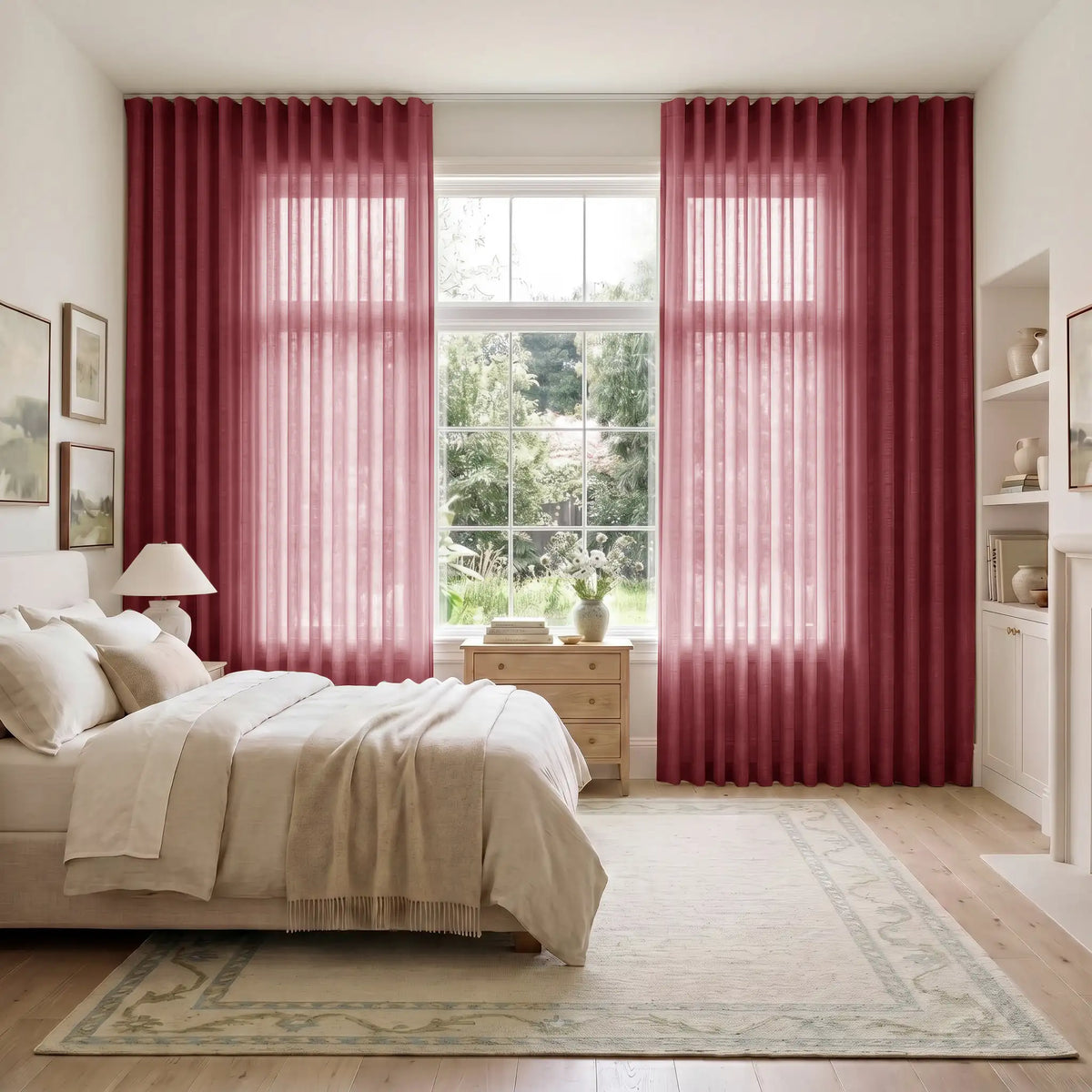 Liz Linen S-fold Curtain with Belt Hook - Leo Track