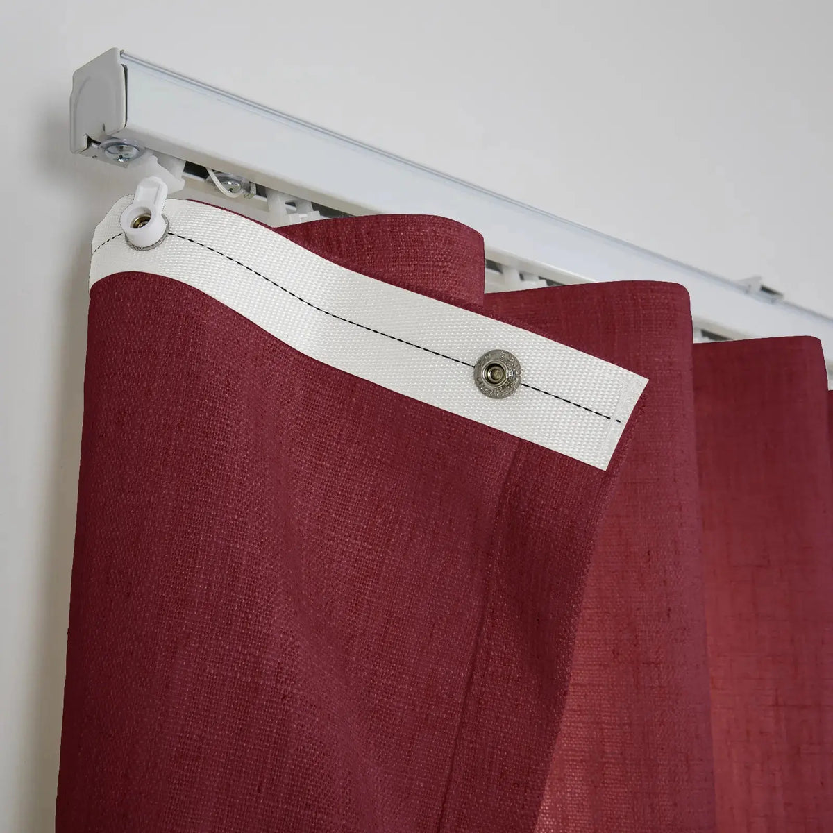 Liz Linen Ripple Fold Drapery with Snap Tape - Lora Track- -TWOPAGES