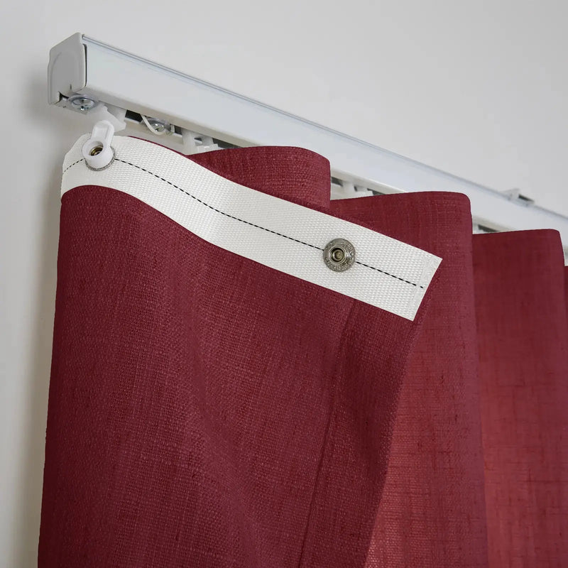 Liz Linen Ripple Fold Drapery with Snap Tape - Lora Track- -TWOPAGES