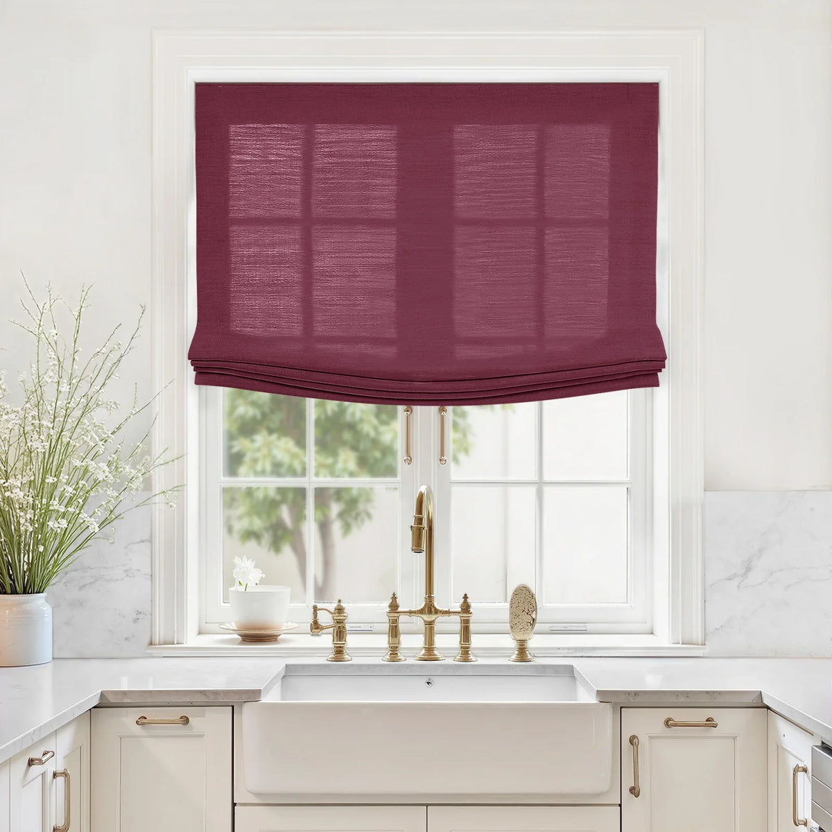 Liz Linen Relaxed Roman Blind Cord Lift