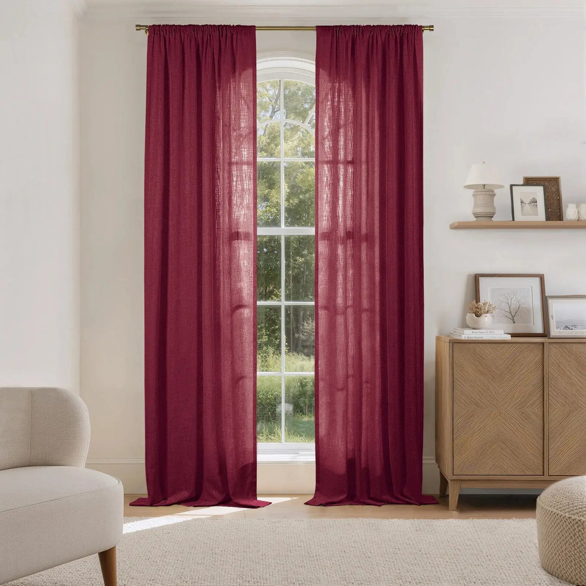 Liz Linen Soft Top Curtains