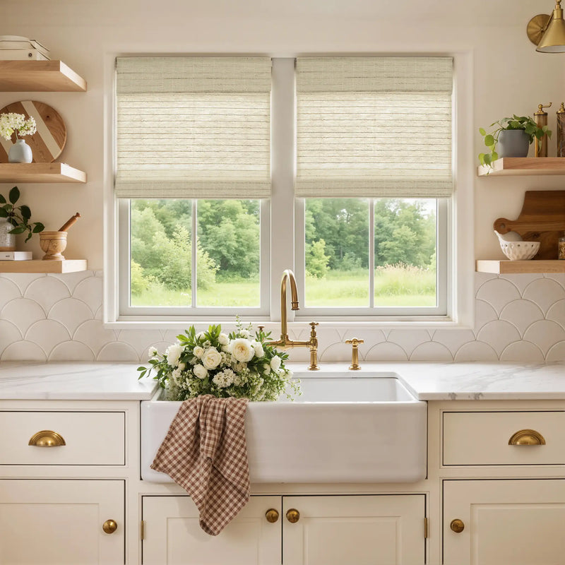 Rae Natural Ramie Jute Woven Wood Shades - Series W