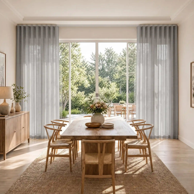 Liz Linen S-fold Curtains with Snap Tape - Lora Track