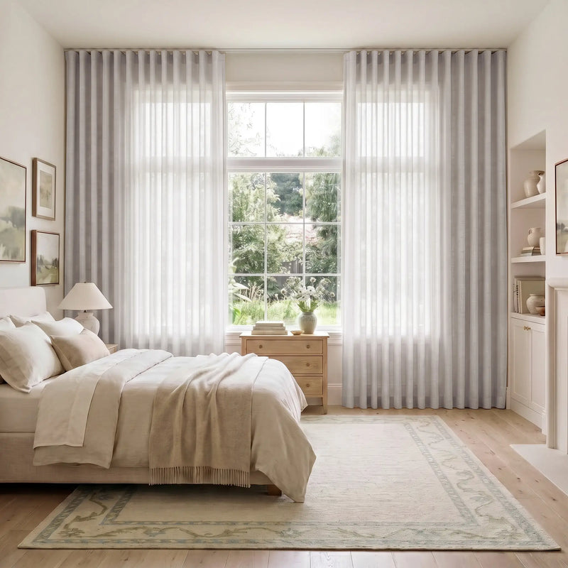 Liz Linen S-fold Curtain with Belt Hook - Leo Track