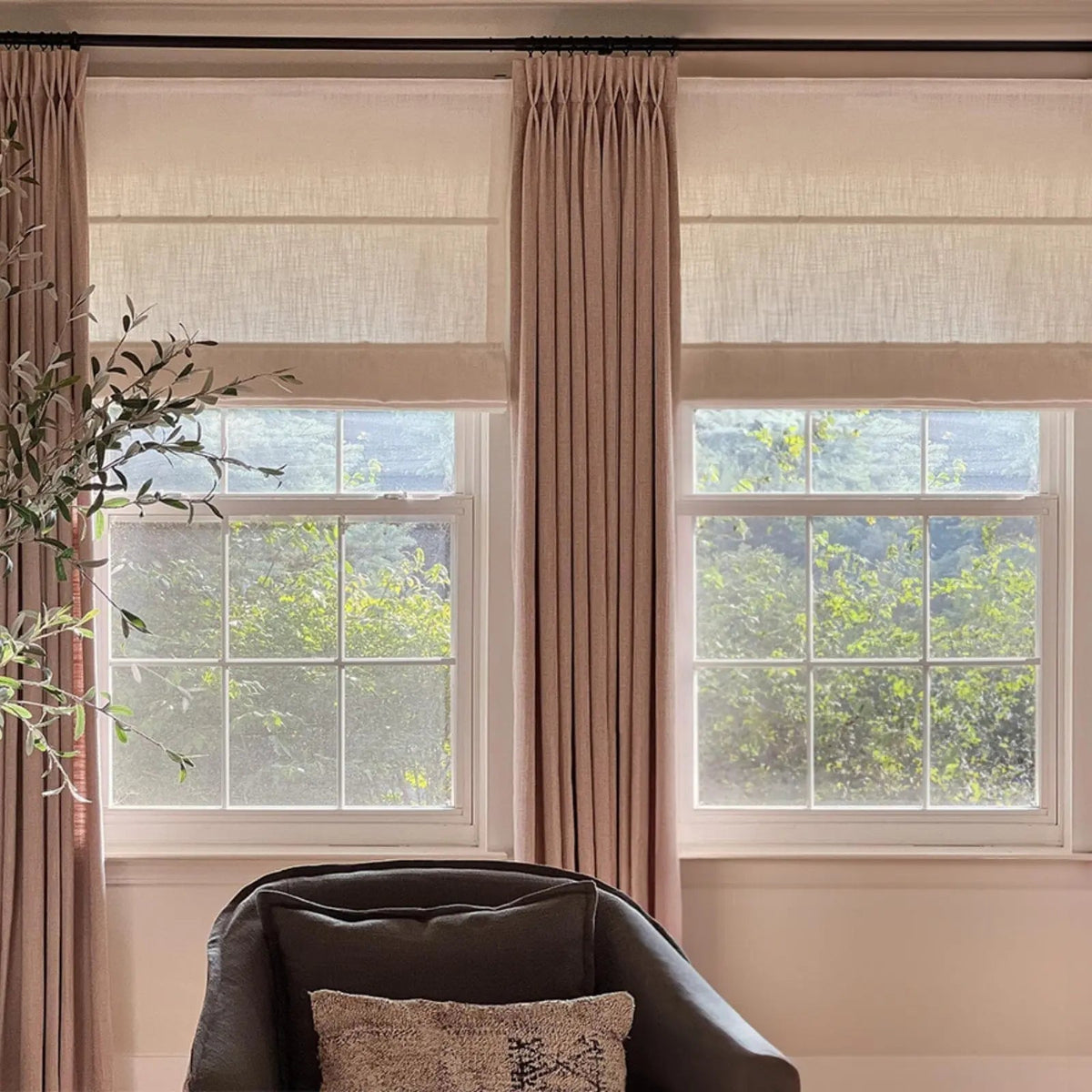 Jawara Linen Cotton Roman Blind Cordless