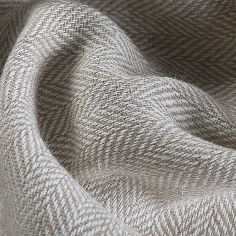 Ron Linen Cotton Herringbone Pleated Curtains