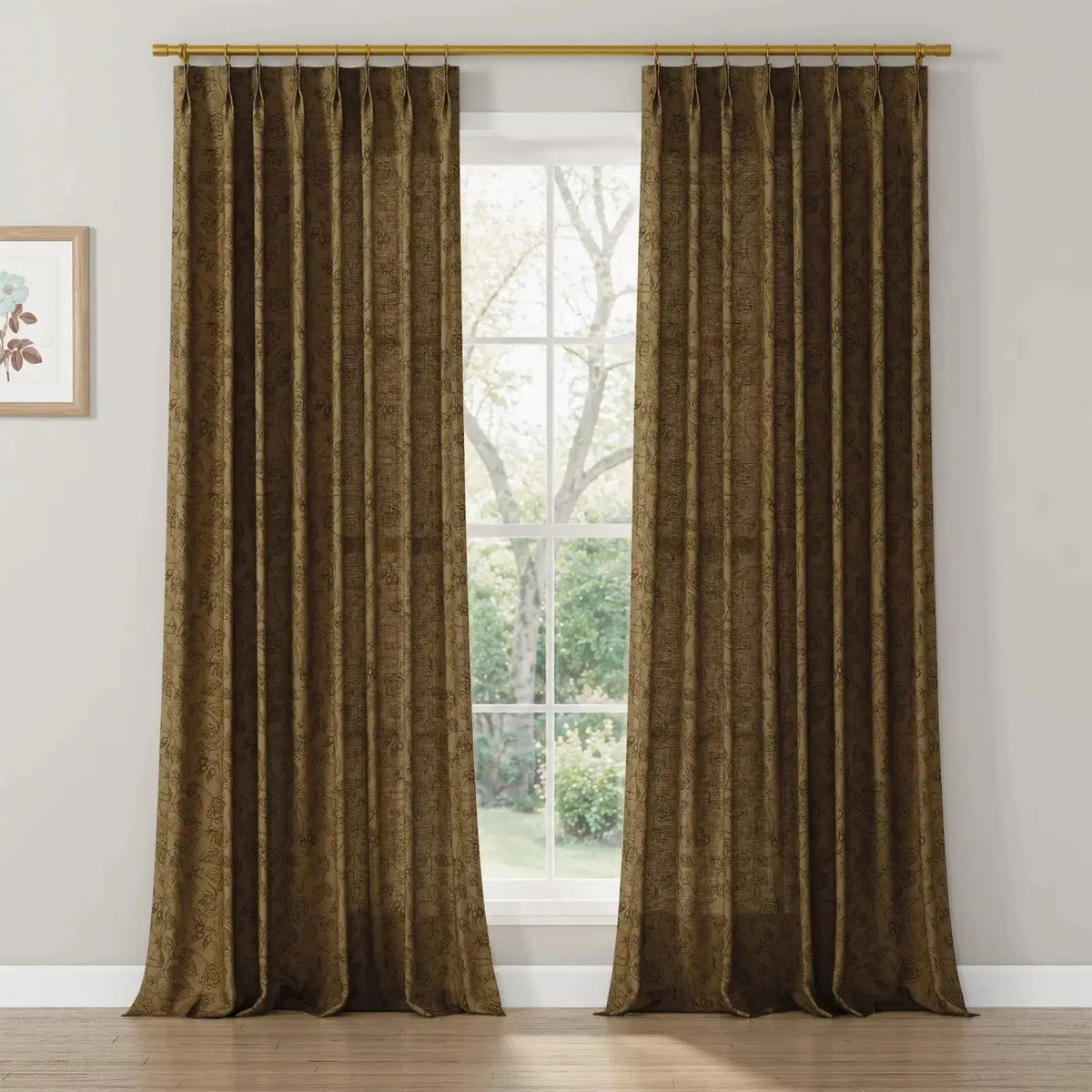 Sara Le x TWOPAGES Vintage Printed Linen Pleated Curtains