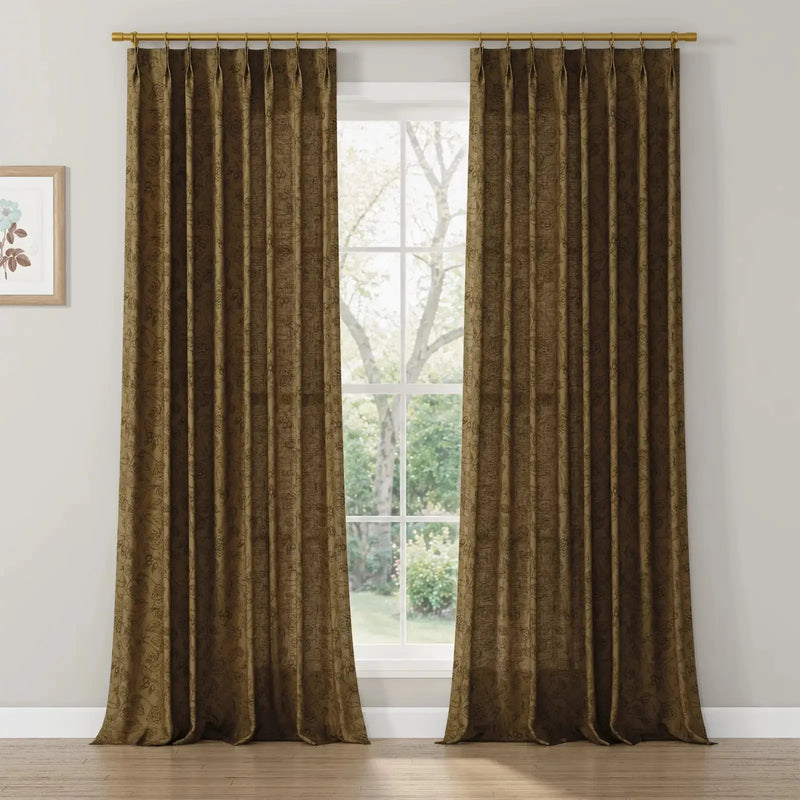 Sara Le x TWOPAGES Vintage Printed Linen Pleated Curtains