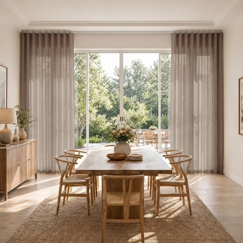 Liz Linen S-fold Curtains with Snap Tape - Lora Track
