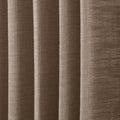 Rust Brown Liz Linen Pleated Curtains dense linen weave shown in deep vertical folds