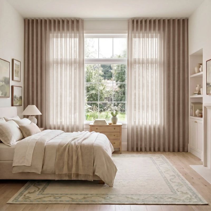 Liz Linen S-fold Curtain with Belt Hook - Leo Track